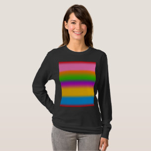 T-shirt Vibrantes rayures dégradées arc-en-ciel multicolor