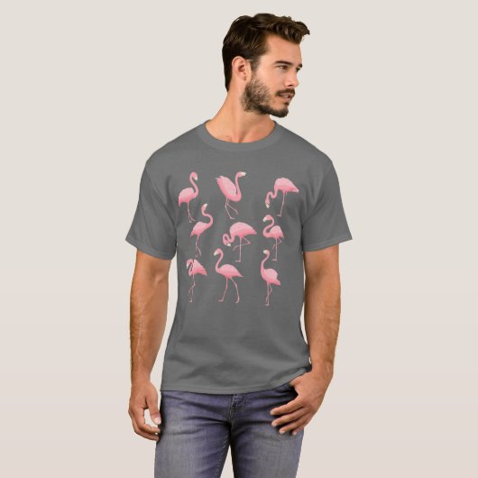 T-shirt Vibraphone rose de groupe de flamant (Devant entier)