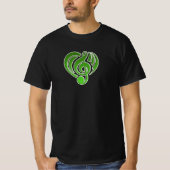 T-shirt Vibrations Amour Musical Coeur Vert Musique Note D (Devant)
