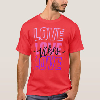 T-shirt Vibrations d'amour Amour Loveypographie Rose