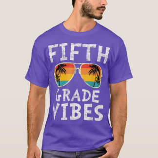 T-shirt Vibrations de cinquième année Retour à l'école rét
