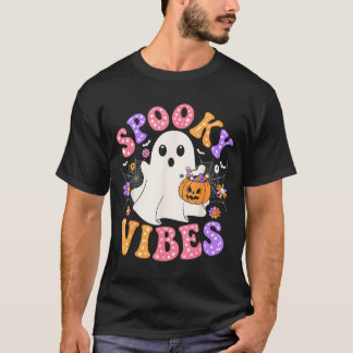 T-shirt Vibrations effrayantes fantôme mignon citrouille r