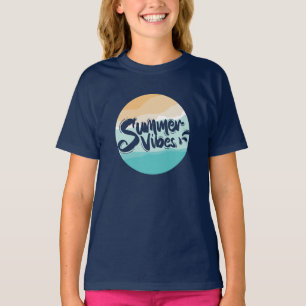 T-shirt vibrations estivales vintage plage colorée