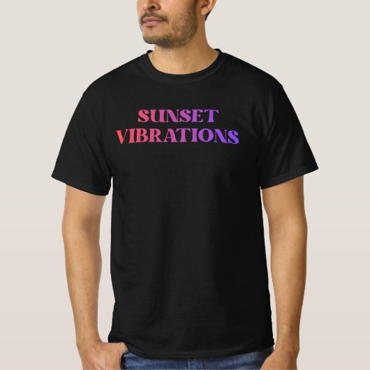 T-shirt Vibrations Rétro Coucher de Soleil (Devant)