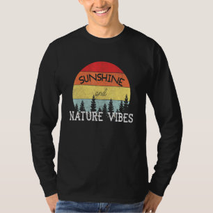 T-shirt Vibrations Rétro De Soleil Et De Nature Coucher De
