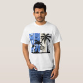 T-shirt Vibrations Tropicales à Rayures (Devant entier)