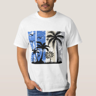 T-shirt Vibrations Tropicales à Rayures