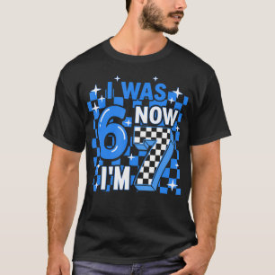 T-shirt Vichy Bleu J'avais 6 Ans Maintenant J'ai 7 Ans Ann