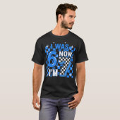 T-shirt Vichy Bleu J'avais 6 Ans Maintenant J'ai 7 Ans Ann (Devant entier)