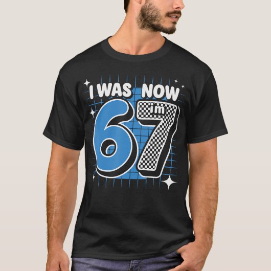 T-shirt Vichy Bleu J'avais 6 ans Maintenant J'ai 7 Ans Gar (Devant)