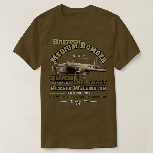 T-shirt Vickers Wellinton Bomber moyen britannique (Design devant)