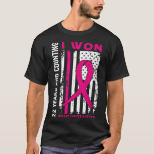 T-shirt Victime du cancer du sein 22 ans Anniversaire Cou