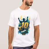 T-shirt Victoire Numéro 10 Soccer Tee - Bold Lightning Sty (Devant)