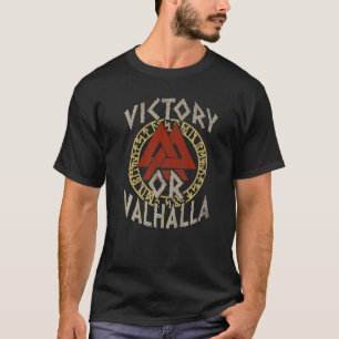T-shirt Victoire ou Valhalla Cercle de Runes Valknut Vikin