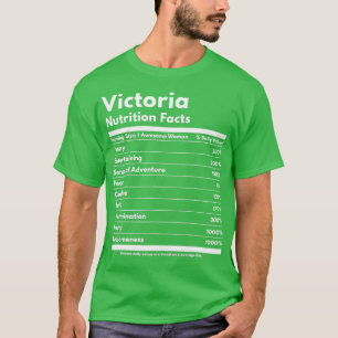 T-shirt Victoria Nutrition Facts Funny Nom personnalisé V