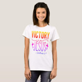 T-shirt Victory In Jesus Christian (Devant entier)