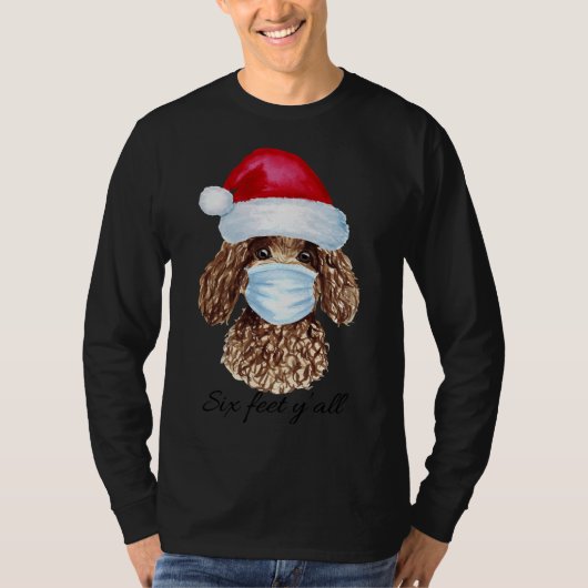 T-shirt Vidéo de Noël Poodé 6 Pieds Y Tout drôle (Devant)