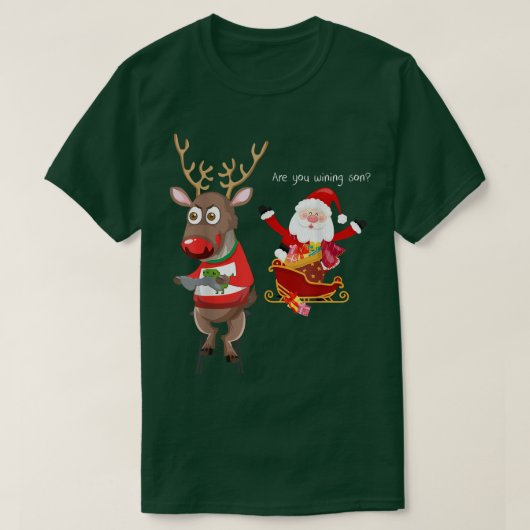 T-shirt video game addictive deer Christmas (Design devant)