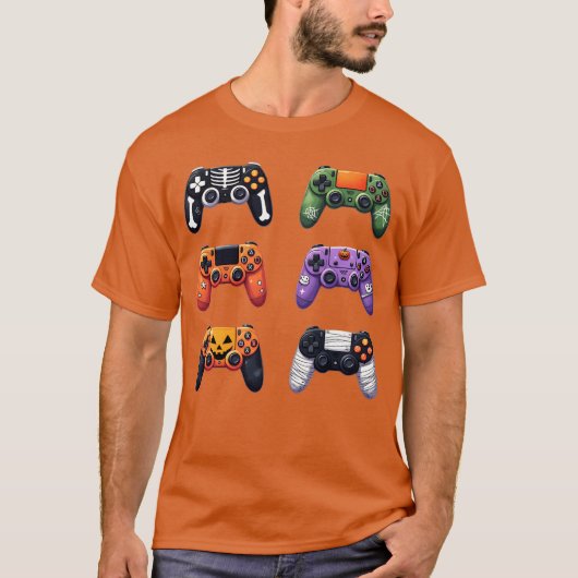 T-shirt Video Game Bruh Retro Halloween Gaming Controller  (Devant)