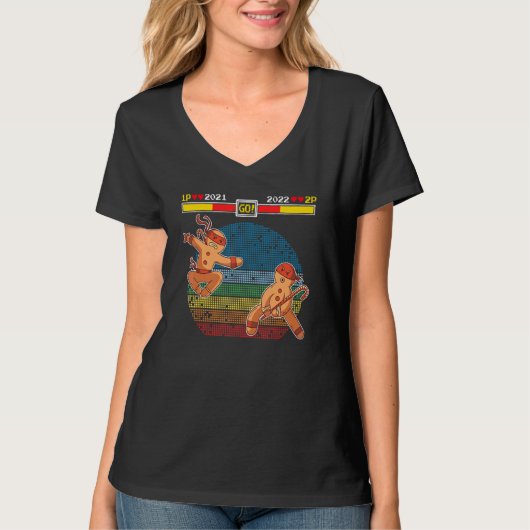 T-shirt Video Game Christmas Ninja Gingerbread Christmas G (Devant)