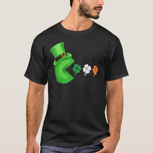 T-shirt Vidéo Game Clovers Jour de la Saint Patrick Gamer (Devant)