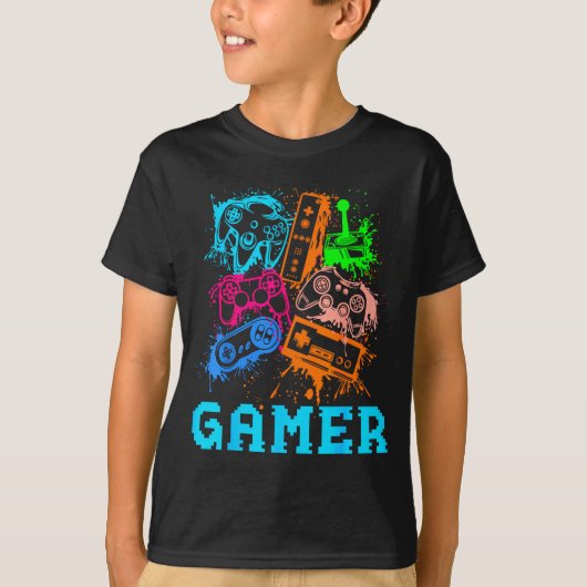 T-shirt Video Game Console Controllers Clic Gamer Lover Co (Devant)