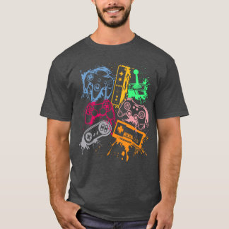 T-shirt Video Game Console Controllers Retro 80s 90s Arcad