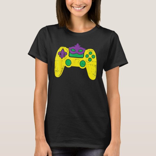 T-shirt Video Game Controller Gamer E-Sports Mardi Gras Ca (Devant)