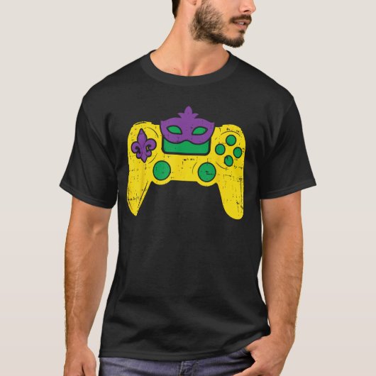 T-shirt Video Game Controller Gamer ESports Mardi Gras Boy (Devant)