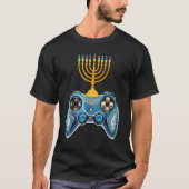 T-shirt Video Game Controller Hanukkah 2022 Menorah Candle (Devant)