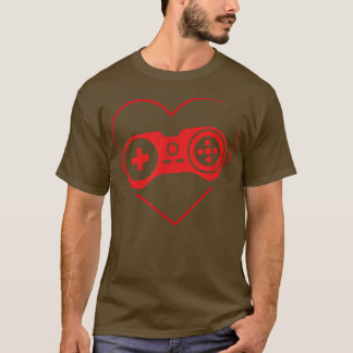 T-shirt Video Game Controller Heartbeat Valentine's Gamer 