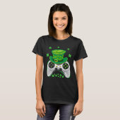 T-shirt Video Game Controller Shamrock Gamer St Patricks D (Devant entier)