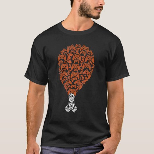 T-shirt Video-Game Controller Turkey Leg Thanksgiving Gami (Devant)
