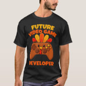 T-shirt Video Game Developer Futurehanksgiving Gaming Fun (Devant)