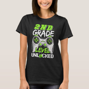 T-shirt Video Game Funny Back To School 2nd Grade Level Un