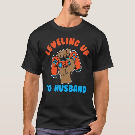 T-shirt Video Game Husband Leveling Up To Husband Gaming (Devant)