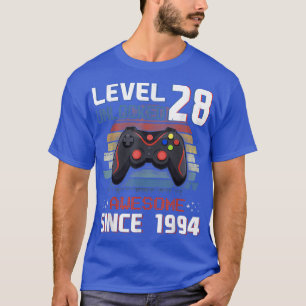 T-shirt Video Game Level 28 Unlocked Vintage 1994 Men 28th