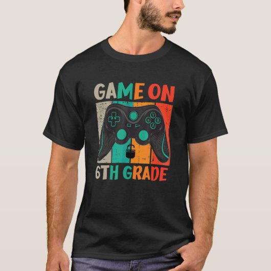 T-shirt Video Game On 6th Grade Cool Kids Team Fourth Back (Devant)