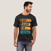 T-shirt Video Game PC Console Computer Games Eat Sleep VR (Devant entier)