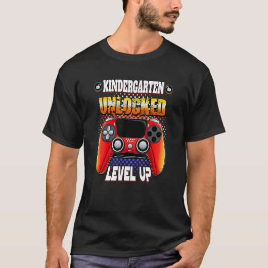 T-shirt Video Gamer Back To School   Kindergarten Unlocked (Devant)