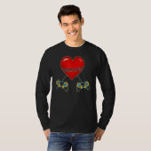 T-shirt Video Gamer Heart Controllers Valentines Day Love  (Devant entier)