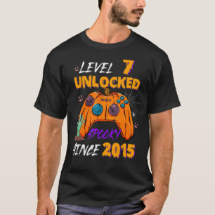 T-shirt Video Gamer Niveau 7 déverrouillé 7e anniversaire