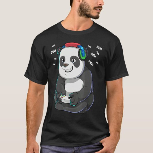 T-shirt Video Gamer Panda Gaming Panda Bear Pew Gamer Kids (Devant)