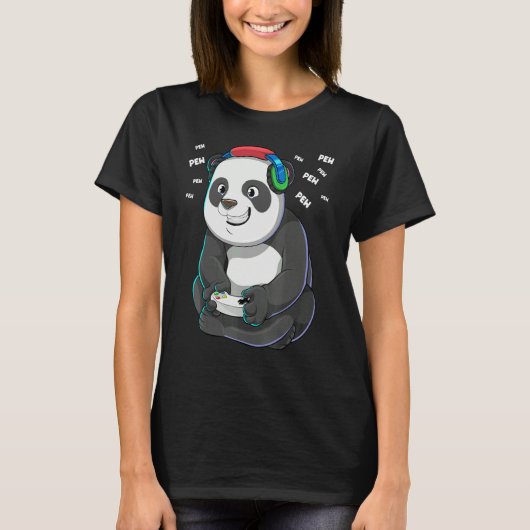 T-shirt Video Gamer Panda Gaming Panda Bear Pew Gamer Kids (Devant)