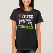 T-shirt Video Gamer Valentines Day With Controllers Heart (Devant)