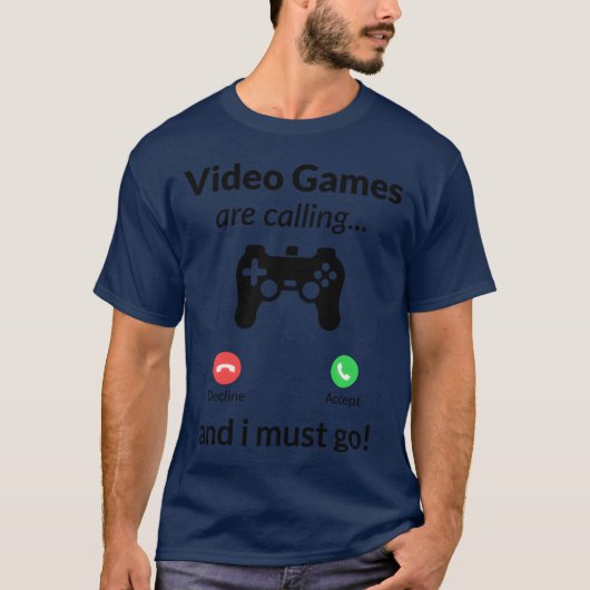 T-shirt Video Games Are Calling Decline retro boy (Devant)