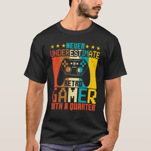 T-shirt Video Games Never Underestimate Retro Gamer Gami (Devant)
