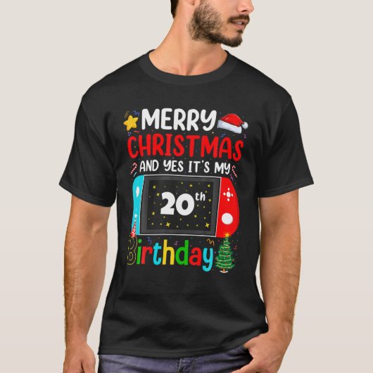 T-shirt Vidéo Joyeux Noël à l'amateur Oui C'est mon 20ème (Devant)