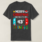 T-shirt Vidéo Joyeux Noël à l'amateur Oui C'est mon 43e (Design devant)