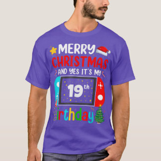 T-shirt Vidéo Joyeux Noël Joyeux Noël Oui C'est Mon 19ème 